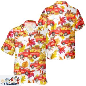 Autumn Pumpkin Leaves Lover Unisex Hawaiian Thanksgiving Day Shirt Trendy Aloha 1