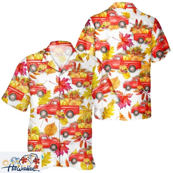 Autumn Pumpkin Leaves Lover Unisex Hawaiian Thanksgiving Day Shirt Trendy Aloha 1