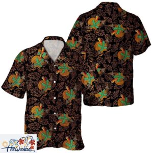Unisex Happy Thanksgiving Day Pumpkin Leaves Turkey Aloha Shirt Trendy Aloha 1