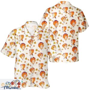 Unisex Aloha Shirt Thanksgiving Turkey Day Pumpkin Design Trendy Aloha 1