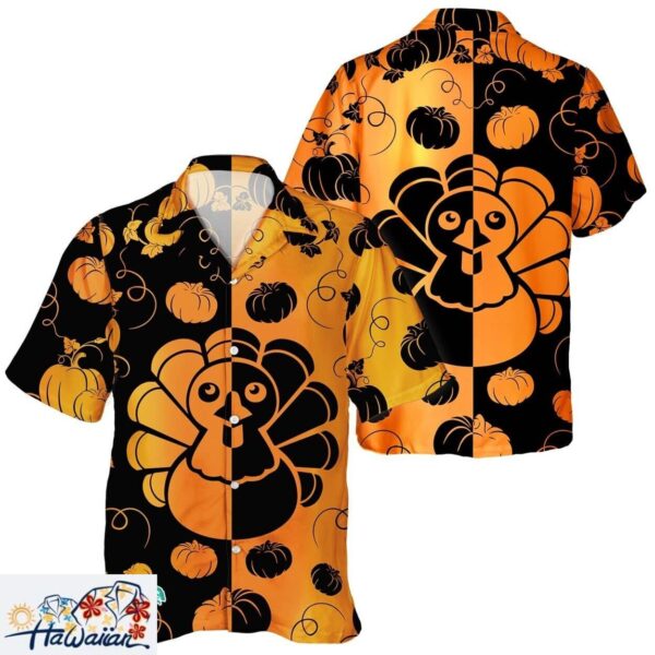 Thanksgiving Pumpkin Leaf alongside Turkey Unisex Hawaiian Aloha Gear Trendy Aloha 1