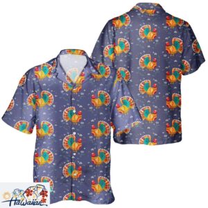 Unisex Autumn Pumpkin Leaves Thanksgiving Turkey Festive Aloha Shirt Trendy Aloha 1