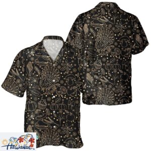 Autumn Pumpkin Leaves Unisex Hawaiian Shirt for Turkey Day Lovers Trendy Aloha 1