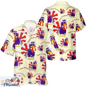 Thanksgiving Turkey Pumpkin Unisex Aloha Day Hawaiian Shirt Trendy Aloha 1