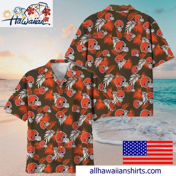 NFL Cleveland Browns Tropical Vibes Hawaiian Shirt For Family Getaways 1