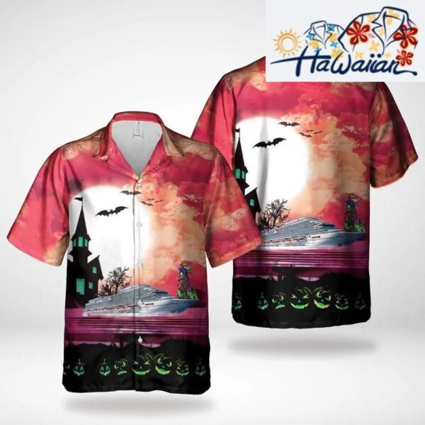Carnival Cruise Line Pumpkin Pirate Halloween Hawaiian Shirt Man