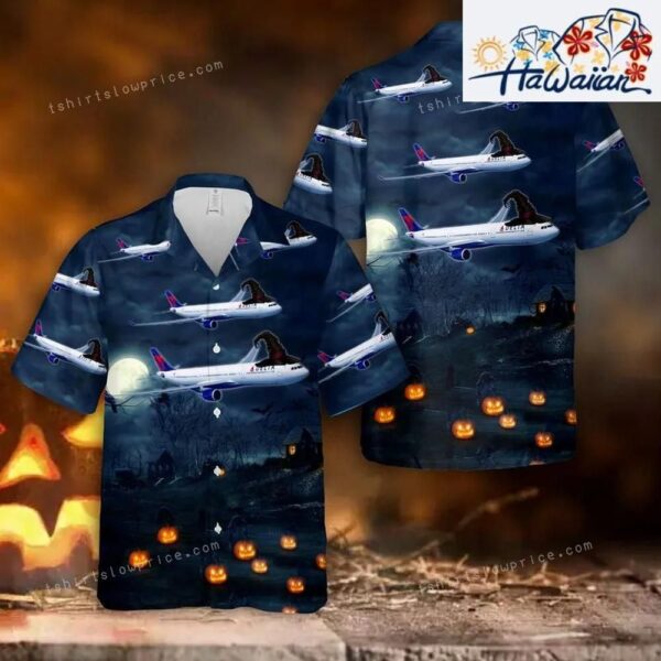 Delta Air Lines A330 300 Halloween Hawaiian Shirt Outfit