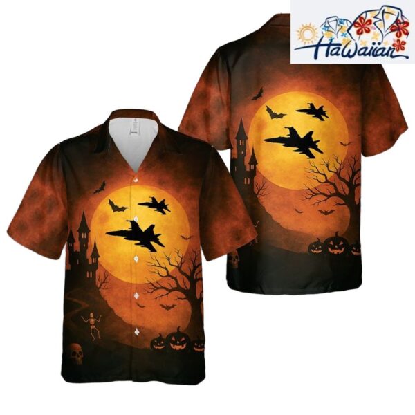 F A 18 Hornet Aircraft Halloween Hawaiian Shirt Man T shirts Low Price 1