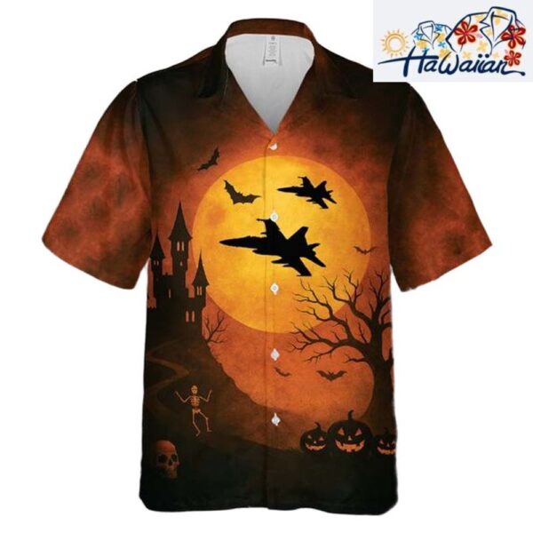 F A 18 Hornet Aircraft Halloween Hawaiian Shirt Man T shirts Low Price 2