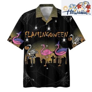 Flamingo Halloween Hawaiian Shirt For Men Women