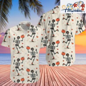 Halloween Skeleton Pumpkin Fuck Trump Hawaiian Shirt T shirts Low Price 1