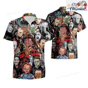 Horror Movie Characters Halloween Hawaiian Shirt And Short