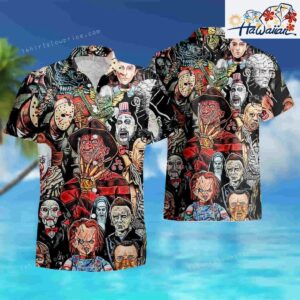 Horror Movie Characters Halloween Hawaiian Shirt And Short