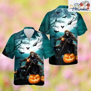 Skull Pumpkin Halloween Hawaiian Shirt, Horror Halloween Hawaii Shirt