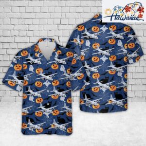 Us Air Force Lockheed C 130 Hercules Halloween Hawaiian Shirt For Men And Women