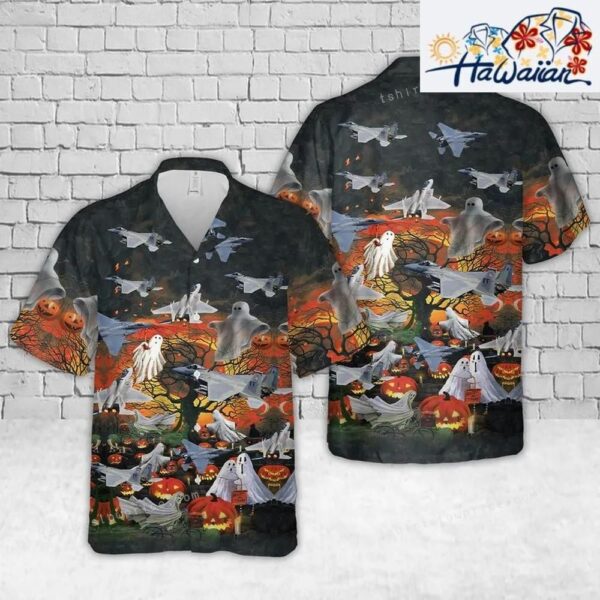 U.s air force mcdonnell douglas f 15 eagle halloween hawaiian shirt
