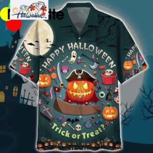 Pumpkin Happy Halloween Trick Or Treat Hawaiian Shirt Nouvette 1