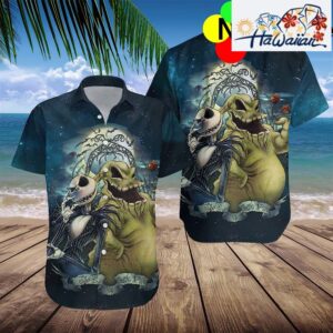 Jack Skellington And Oogie Boogie Hawaiian Shirt Nouvette 1