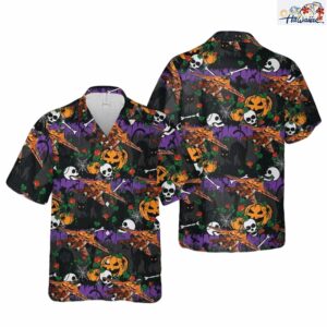 Grumman F 14 Tomcat Halloween Hawaiian Shirt Nouvette 1