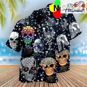 Diamond Skull Halloween Hawaiian Shirt Nouvette 1