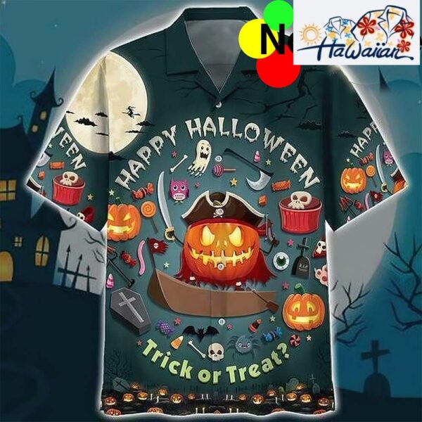 Halloween Trick Or Treat Hawaiian Shirt Nouvette 1