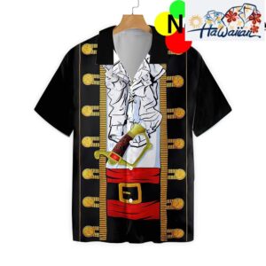 Funny Halloween Pirate Costume Black Background Hawaiian Shirt Nouvette 1