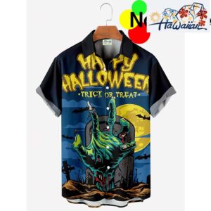 Halloween Trick Or Treat Zombie Hand Hawaiian Shirt Nouvette 1