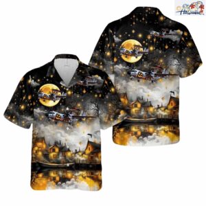 US Navy Northrop Grumman E 2 Hawkeye Halloween Hawaiian Shirt Nouvette 1