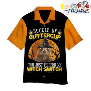 Sloth Buttercup You Just Flipped My Witch Switch Halloween Hawaiian Shirt Nouvette 1