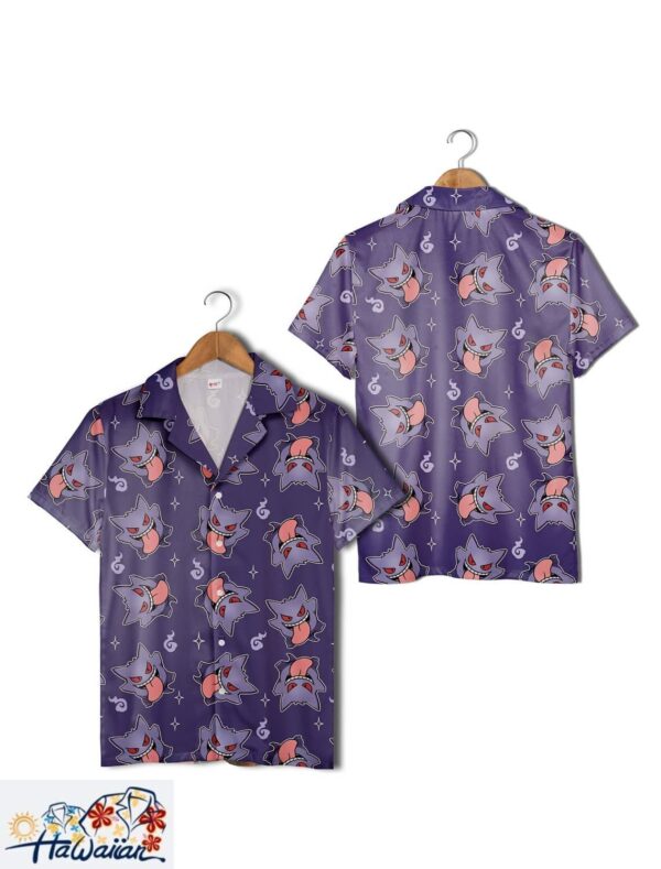 Gengar Pattern Ghost Poison Pokemon Hawaiian Shirt Spooky Ghost Trendy Aloha 1
