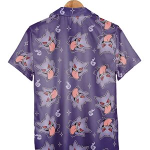 Gengar Pattern Ghost Poison Pokemon Hawaiian Shirt Spooky Ghost Trendy Aloha 3