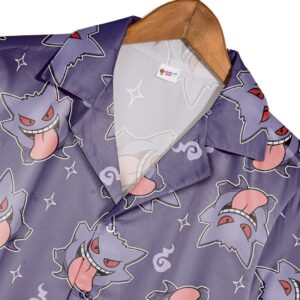 Gengar Pattern Ghost Poison Pokemon Hawaiian Shirt Spooky Ghost Trendy Aloha 4