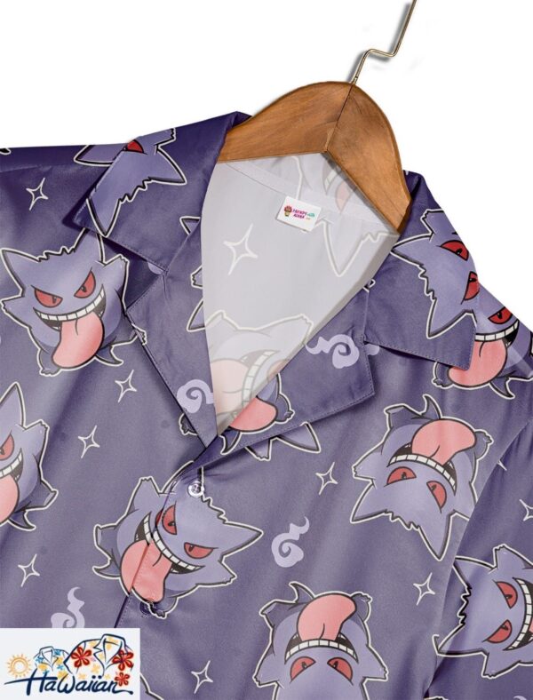 Gengar Pattern Ghost Poison Pokemon Hawaiian Shirt Spooky Ghost Trendy Aloha 4