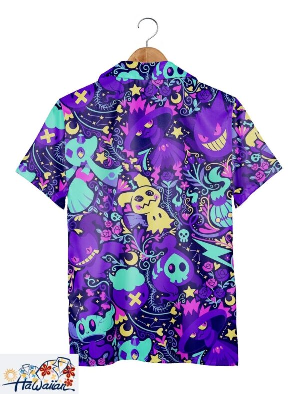 Ghost Pokemon Hawaiian Shirt Mimi Ghost Summer Aloha Set Paisley Pattern Trendy Aloha 2
