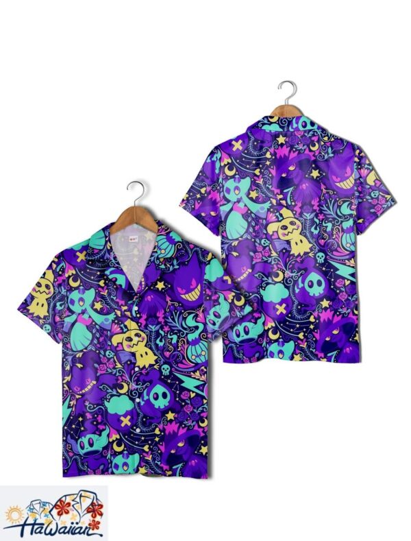 Ghost Pokemon Hawaiian Shirt Mimi Ghost Summer Aloha Set Paisley Pattern Trendy Aloha 5