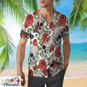 Halloween Sugar Skull Colorful Unisex Hawaiian Floral Shirt Trendy Aloha 1