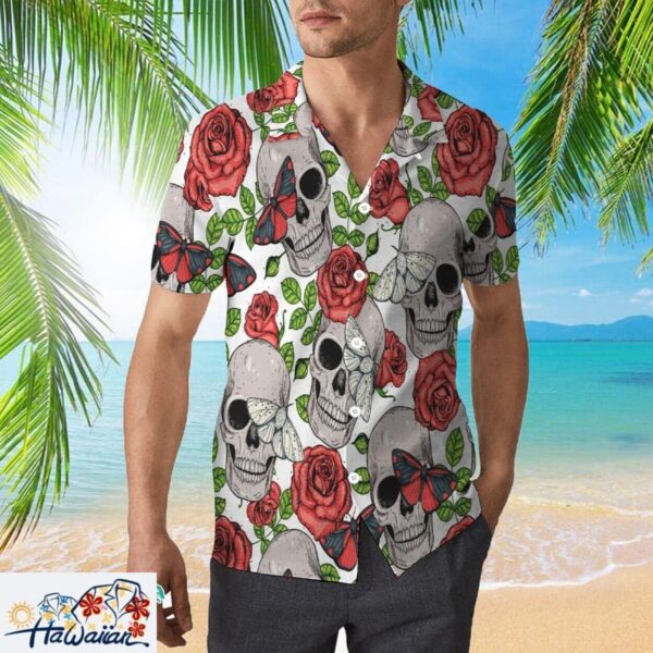 Halloween Sugar Skull Colorful Unisex Hawaiian Floral Shirt Trendy Aloha 1