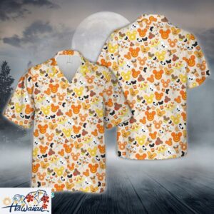 Mickey Donuts Latte Spooky Hawaiian Season Beach Short Sleeve Top Trendy Aloha 1