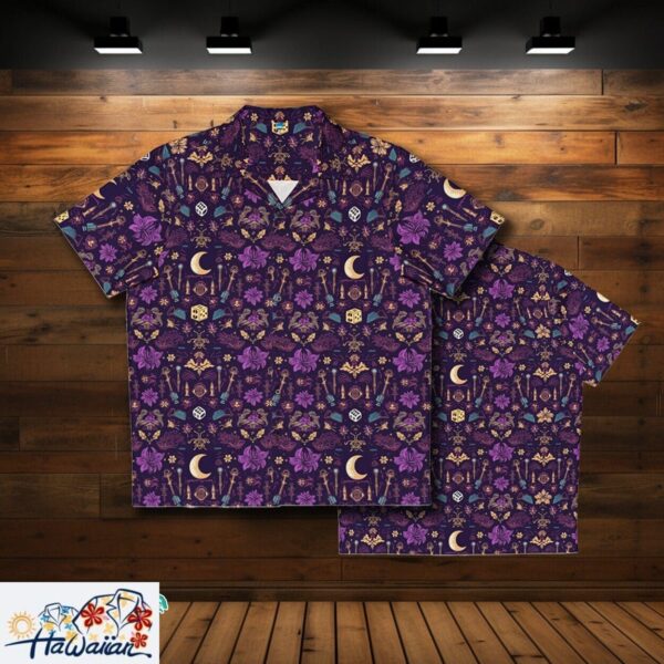 Moonlit Dice Gamble Mens Spooky Hawaiian Shirt Monsters Aloha Trendy Aloha 1