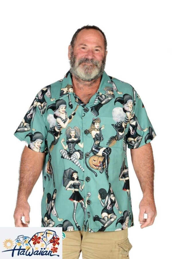 Mystical Witchy Fun Pattern Hawaiian Shirt for Spooky Gatherings Trendy Aloha 1
