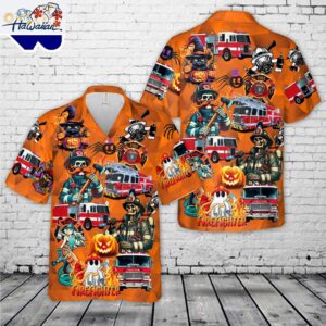 Fire Trucks Halloween Hawaiian Shirt Musicdope90s 1